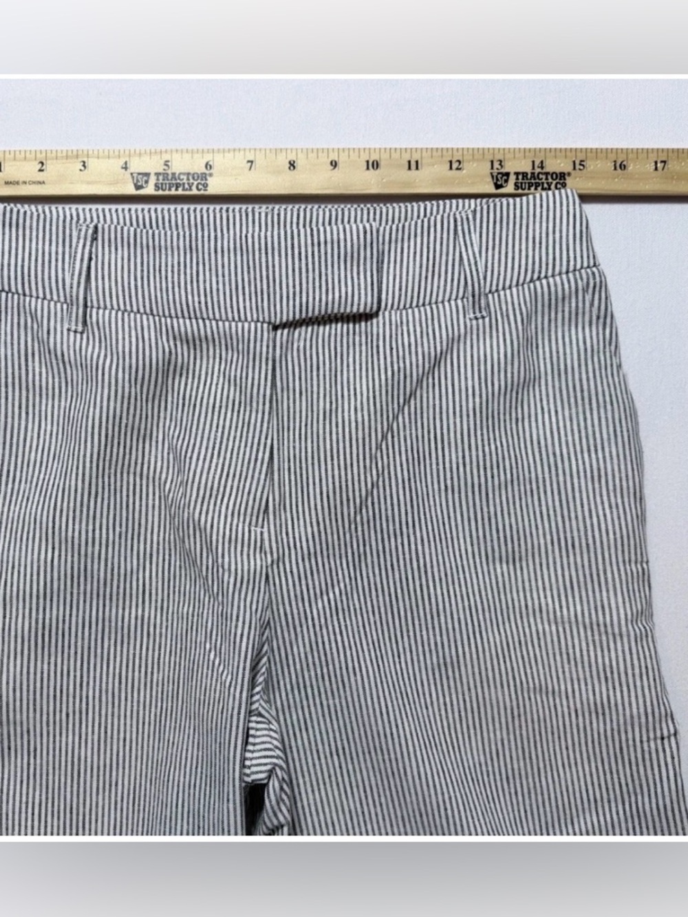 Scoop Linen Blend Wide Leg Pants Size 2 Pinstripe Lightweight Coastal Summer NWT - Picture 7 of 10